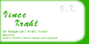 vince krahl business card